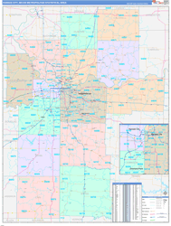 Kansas City Metro Area Wall Map Color Cast Style 2024